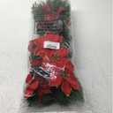 Hotop 6 Pcs Christmas Artificial Poinsettias Florals 19.6 Inch Large Christmas Poinsettia Decorations Red Green Christmas Flower Picks Stem for Christmas Tree Ornament Wreath DIY Xmas Party Decor