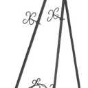 Deco 79 Metal Scroll Display Easel Large Adjustable 3 Tier Floor Standing Easel with Chain Support, Display Stand 21" x 22" x 46", Black