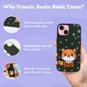 Thrdy. Embroidered Cute Fox Silicone Case Compatible with iPhone 15 Pro Max, Magnetic & MagSafe Compatible, Slim Fit, Shockproof, Drop Protection, Winter Snowflake Design, Raised Edges, Forest Green