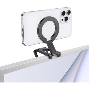 FANAUE Continuity Camera Mount for Desktop Monitor, Magnetic iPhone Webcam Stand, Adjustable Phone Holder for iPhone 17 16 15 14 13 12 Series