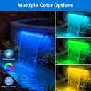AquaMiracle Pond Waterfall Kit with Lights | 12" Stainless Steel Waterfall Spillway & 850GPH Water Pump | 4-Stage Filtration | Remote Control LED | for Pond, Pool, Backyard | for 500-750 Gal Water