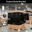 2-Pack 18" x 1500ft Black Stretch Wrap Roll 80 Gauge Industrial Film