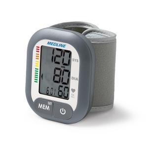 Medline Digital Wrist Blood Pressure Monitor, Wearable, Digital LCD Display, Stores Up To 60 Readings, Batteries Included, Medium