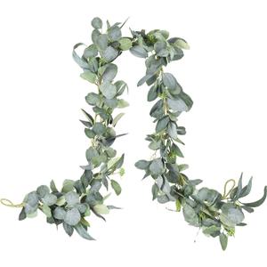 DearHouse 6.2 Feet Eucalyptus Garland Artificial Silk Eucalyptus Leaves Vines Handmade Garland Greenery Wedding Home Backdrop Arch Wall Decor