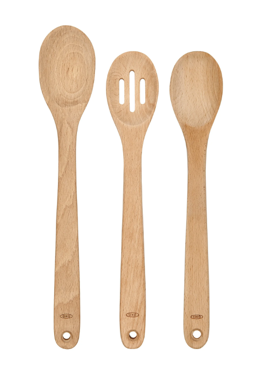OXO Good Grips 3-Piece Wooden Spoon Set, Brown