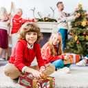 72Pcs Christmas Puzzle for Kids Large Round Floor Puzzles Santa Snowman Elk Jigsaw Puzzles for Holiday Party Favors Supplies