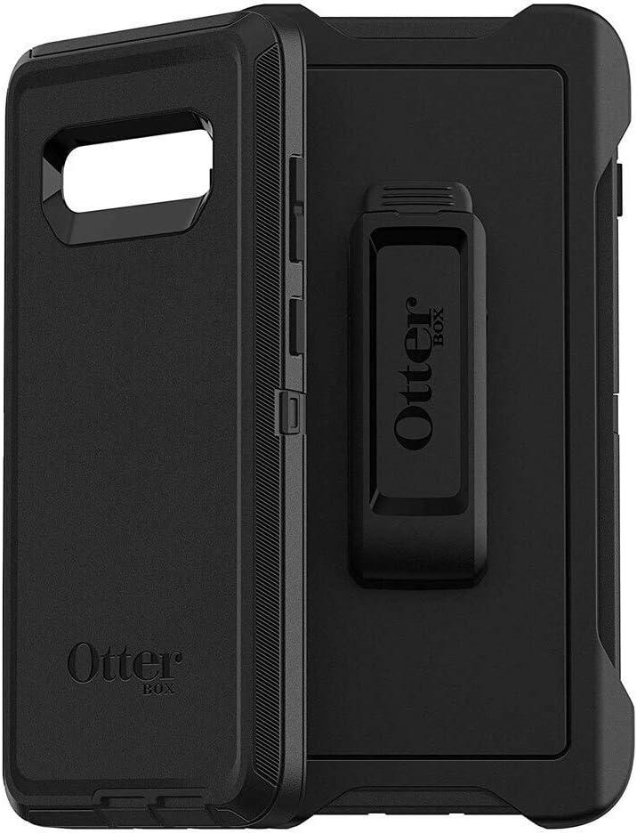 OtterBox Galaxy S10+ Defender Series Case - Black, Rugged & Durable, with Port Protection, Includes Holster Clip Kickstand
