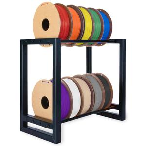 Iron Forge Tools 3D Printer Filament Storage Rack - Steel Wall Mounted or Table Top PLA Storage Filament Spool Holder, 17x16x10 Inches, Adjustable Width Works with Large & Small 3D Printing Filaments
