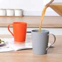 4 x Coffee Mugs Set of 6, 12 Ounce Unbreakable Coffee Cups with Handle, 3 Basic Colors, Reusable Plastic Mugs Dishwasher Safe