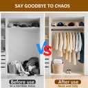 Adjustable Closet Rods for Hanging Clothes 27 to 84 inch,Heavy Duty Armoire Pole with Bracket Holders,5/8" Diameter Metal Cabinet Bar, Clothing Stick Hanger Rod for Wardrobes,Laundry,Shower,RV (Black)