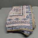 Phantoscope Washable Area Rug 5'x7' Non-Slip, Vintage Neutral Rugs for Living Room, Bedroom, Dining Room, Distressed Boho Geometric Medallion Pattern, Low-Pile Foldable Floor Carpet, Dusty Blue/Multi