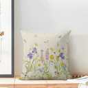 Yxuiyal Easter Pillow Covers 18x18 Set of 2 Bunny Eggs 1 Throw Pillow Covers Outdoor Decoration Holiday Rabbit Pillowcase Farmhouse Decorative Linen Cushion Case for Home Sofa Couch