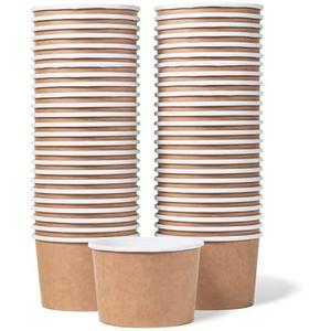 MATICAN Paper Ice Cream Cups - 50-Count 9-Oz Disposable Dessert Bowls for Hot or Cold Food, 9-Ounce Party Supplies Treat Cups for Sundae, Frozen Yogurt, Soup, Brown MATICAN Paper Ice Cream Cups - 50-Count 9-Oz Disposable Dessert Bowls for Hot or Cold Food, 9-Ounce Party Supplies Treat Cups for Sundae, Frozen Yogurt, Soup, Brown
