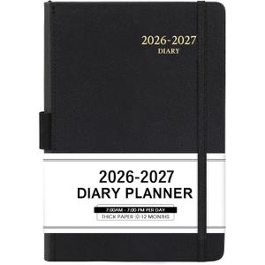 2026-2027 Appointment Book & Planner - Jul 2026 - Jun 2027, Daily Hourly Planner, 5.75" X 8.25", 60-Minute Interval, Faux Soft Leather Cover, Premium Paper, Academic Planner, Pen Holder, Inner Pocket