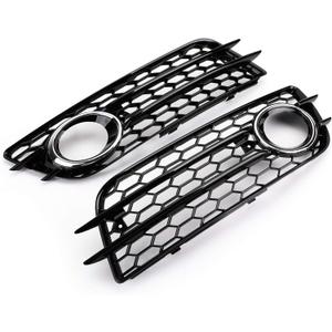 Topteng Honeycomb Style Fog Light Grill Bumper for Audi A4 S-LINE S4 2008-2012 Chrome