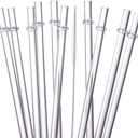 24 Pack, HIGHLY Transparent Reusable Plastic Straws with 4 Cleaning Brushes, 10.5 in Long Drinking Straws, Clear Replacement Straw for 16 24 30 32 OZ Tumblers, Cups, Jars, YETI, Starbucks - BPA FREE