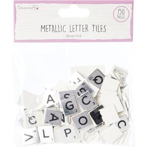 DCBS224 Essentials Alphabet Letters-Silver-Metallic-Scrabble Letters-150 Pieces-Uppercase Tiles for Card Making, DIY, Party, Papercraft, Home Dcor & Scrapbooking, One Size