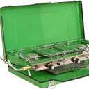 Flame King YSNBBQ-136M 3-Burner Portable Camping Stove Grill w/Toast Tray, Great for Outdoor Cooking, Backpacking, Hiking, & Emergency, Compatible with 1LB Propane Gas Bottle