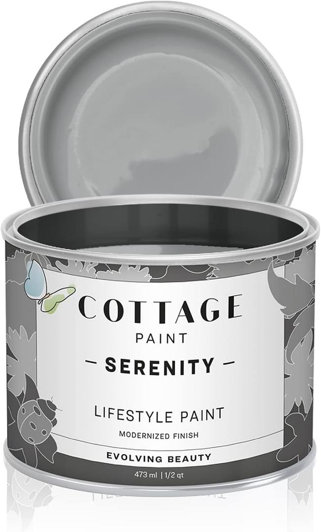 Serenity Silk All-in-One Mineral Chalk Paint for Furniture, Home Decor, Cabinets and DIY Crafts - Built-in Topcoat - (16oz, Burnt Embers)