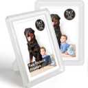 Crystal 5x7 Picture Frame,2 Pack, Fits 5x7 Photo or 4x6 with Mat, Acrylic Front & Durable ABS Frame, Shatterproof UV-Resistant Tabletop Display, Vertical/Horizontal Home Décor Frame