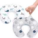 BROLEX Baby Nursing Pillow Covers: 2-Pack Soft Slipcovers for Breastfeeding Pillows - Comfortable Fabric, Fits Standard Nursing Pillows for Boys & Girls -Space Planet