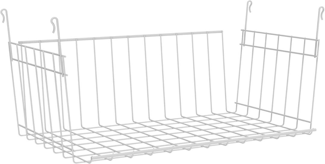 ClosetMaid Wire Hanging Shelf Basket for Storage, Organization in Closet or Pantry, No Assembly or Installation, Durable, 10.68"D x 18.39"W x 7.99"H, White