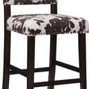 Linon Udder Madness Corey Bar Stool, 19"W x 22.5"D x 44.75"H, Brown, Bar Height