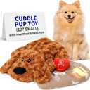 Pet Fit For Life Cuddle Pup Toy with Heartbeat & Heat Pack - USB Rechargeable Cuddly Dog Sleep Aid - Calming Comfort for Anxiety Relief - Safe, Huggable Pet Crate Training Aid - Small (12" Long)