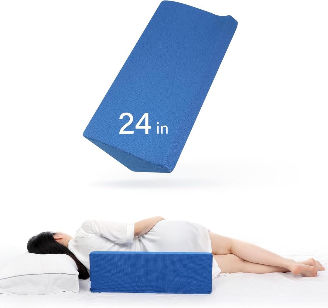 Fanwer Bed Wedge Pillow for Sleeping Body Position Wedges Back Positioning Elevation Pillows Blue Pray Case Pregnancy Bedroom Eevated Body Alignment Ankle Support Pillow Leg Bolster