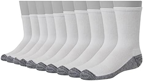 Hanes Ultimate Boys' Crew Performance Sport Socks, 10-Pair Packs Size 4,5-8,5 Kids