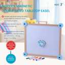 Wooden Kids Art Easel, Double-Sided Tabletop Easel for Painting with Magnetic Letters Numbers, Magnetic Drawing Board for Toddlers for Boys and Girls 3+