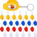 24 Pcs Construction Bottle Opener Keychain Construction Party Favors Mini Safety Hat Bottle Opener Key Chain for Father's Day Gifts Birthday Party Supplies Decoration, 4 Colors