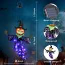 2 x Solar Halloween Decorations Outdoor, Pumpkin Hanging Decor