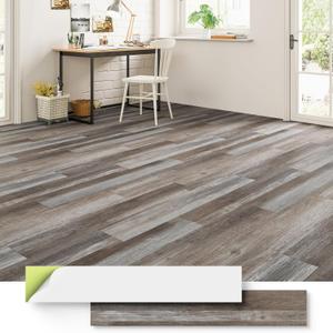 ATOPOSE Flooring Peel and Stick Waterproof,3.0mm 28 Hard Wood Flooring Planks 42 sq. ft with 1.0mm Foam Underlayment, Transfer Quickly for High Traffic Areas Home Gym, Oak Block, 42 Sq.ft/28 Planks