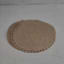 SHACOS Round Braided Placemats 15 inch Set of 4 Boho Woven Washable Kitchen Table Placemats for Home Wedding Party (T-Beige, 4)