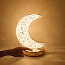 Moon Lamp, Crystal Lamp 3 Color Modes & Touch Control, Cute Night Light for Kids Girls Birthday, Bedroom,Ramadan Decorations