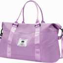 Travel Duffle Bag, Waterproof Sport Tote Gym Bag for Women Men, Overnight Weekender Carry On Bag with Wet Pocket (New Purple)