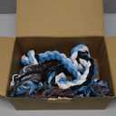 LECHONG Dog Toys for Aggressive Chewers Tough Rope Chew Toys for Large and Medium Dog 3 Feet 5 Knots Indestructible Cotton Rope for Large Breed Dog Tug of War Dog Toy Teeth Cleaning (1pack blue)