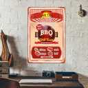 BBQ TIME Best Meat BBQ Ingredients Chicken Steak Sausage Beef, Vintage Tin Metal Sign Outdoor Retro - Funny Distressed Grilling Sign for Home Decorating, Great Gift Idea, 8 x 12 Inch
