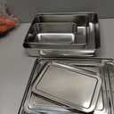 Tioncy 3 Set Stainless Steel Cake Pan with Lid 13/11/9 Inch Rectangle Sheet Baking Pan with Covers Bakeware with Lids for Cakes Breads Casseroles Fish Vegetables and More