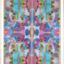 Acrylic Serving Tray with Gold Handles - 11"x14" Decorative Clear Tray, Pink and Blue Multicolor - Vanity, Cofee Table, Bar Cart, or Bathroom Organizer
