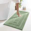GRANNY SAYS Sage Green Bathroom Rugs Non Slip, 48" x 24", Small Bathroom Rugs WashableBath Rugs for BathBath Mats for Bath Floor, Microfiber Bath Mat for Tub, Absorbent Shower Rug