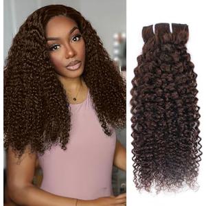 Chocolate Brown Kinky Curly Clip Ins 10  Inch 110g 8pcs 3C 4A Curly Clip In Hair Extensions Real Human Hair Full Head for Women 100% Brazilian Remy Human Hair Extensions Natural Color with 20 Clips #4