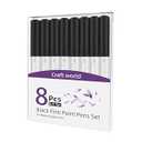 CRAFT WORLD 0.4 Tip Fine Point Pens for Cricut Maker 3/ Maker/ Explore 3/ Air 2, Black Fine Point Pens Set of 8 Pack Assorted Tools Accessories Writing Drawing Pen Compatible with Machine