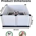 Whelping Box for Dogs & Puppies Premium 36" Modular Design with Easy-Open Door, Pig Rails, Oxford Floor Liner & Washable Pee Pad Indoor/Outdoor, Easy-Clean & Durable
