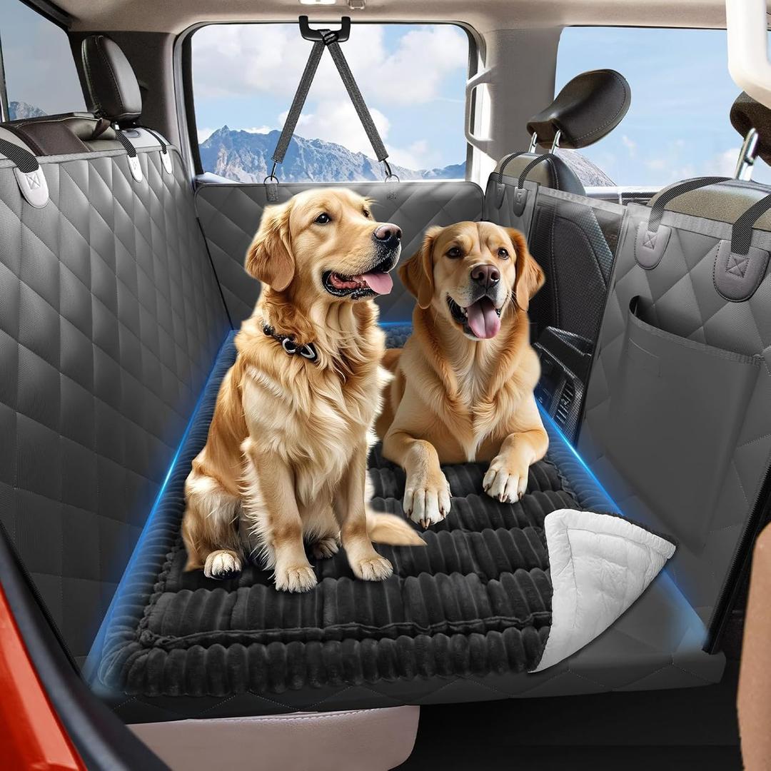 ROUWINNE Dog Bed for Truck Back Seat Non-Slip, Truck Dog Bed Soft and Comfortable, Back Seat Pet Bed Mat for Travel, Pet Car Blanket for Backseat Extender and Seat Covers Black 59” X 27.5”