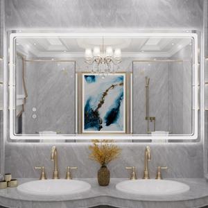 WallBeyond LED Bathroom Mirror with Lights, 28 x 48 Inch Led Bathroom Vanity Mirror for Wall with Front and Backlit, Anti Fog Mirror for Bathroom, 3 Colors and Dimmable Light, Horizontal/Vertical (Clear-rectangle)