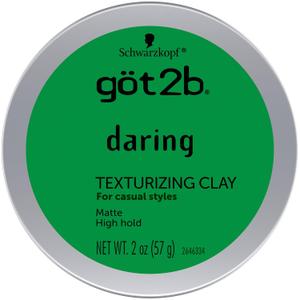 got2b Daring Texturizing Clay, 2 Fl Oz, Matte Finish and High Hold Styling Hair Clay For Men and Women, Non-Greasy, Non-Sticky Hair Texturizer for Short to Medium Hair (2 Ounce (Pack of 1))
