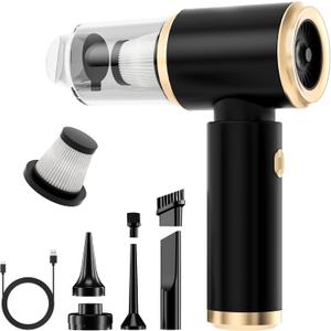 Handheld Car Vacuum Portable Cordless, 20000PA High Power 4 in 1 Vacuum Cleaner & Air Duster & Air Blower with 4000mAh Brushless Motor and Multi-Nozzles for Car (20000 PA-Black)