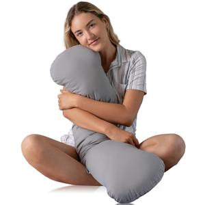 Weighted Body Pillow 6.5lbs - Weighted Pillow for Deeper Sleep (41" x 10") - Cooling Body Pillows for Adults, Full Body Pillow for Sleeping, Side Sleeper Body Pillow with Cover